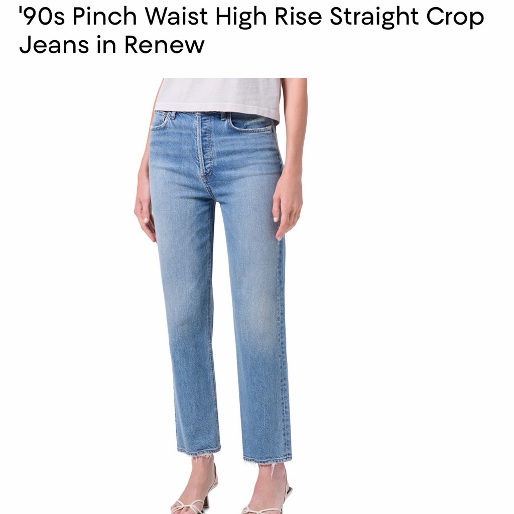 Agolde '90s Pinch Waist High-Rise Straight Crop Jeans In Light Blue